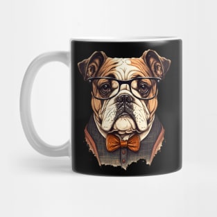 Hipster Bulldog Mug